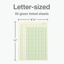 ADAMS ANALYSIS PAD, 8 1/2" X 11", 100 PAGES (50 SHEETS), 6 COLUMNS, GREEN - Brand New
