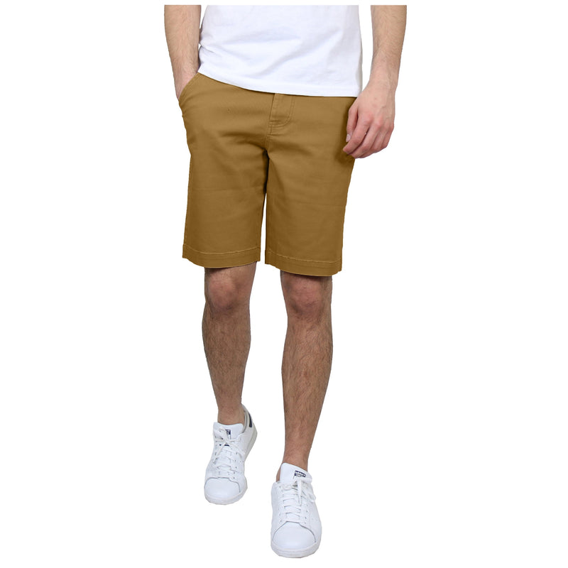 GALAXY BY HARVIC MEN'S 5-POCKET FLAT-FRONT STRETCH SHORTS - SIZE: 40 - TIMBER - Brand New