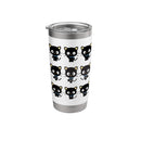 CHOCOCAT MANY EXPRESSIONS TEE STAINLESS STEEL INSULATED TUMBLER - WHITE - Like New