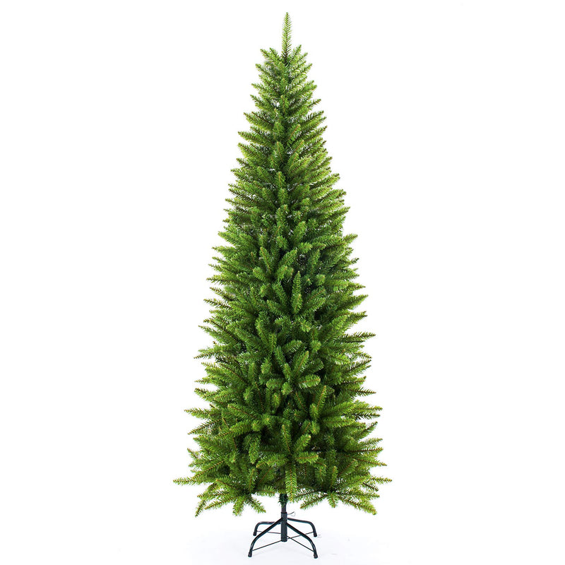 SENJIE ARTIFICIAL CHRISTMAS TREE,CLASSIC PINE FIR PENCIL TREE 6 FT - GREEN - Like New