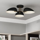 Nathan James Argo Semi Mount Flush Ceiling Light 3-Lights Modern Retro - Brass - Brand New