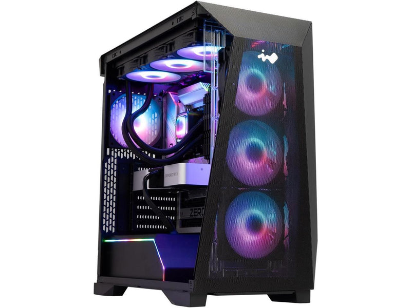 IN WIN PRISM Black Steel / Tempered Glass ATX Mid Tower Case (Computer Cases -