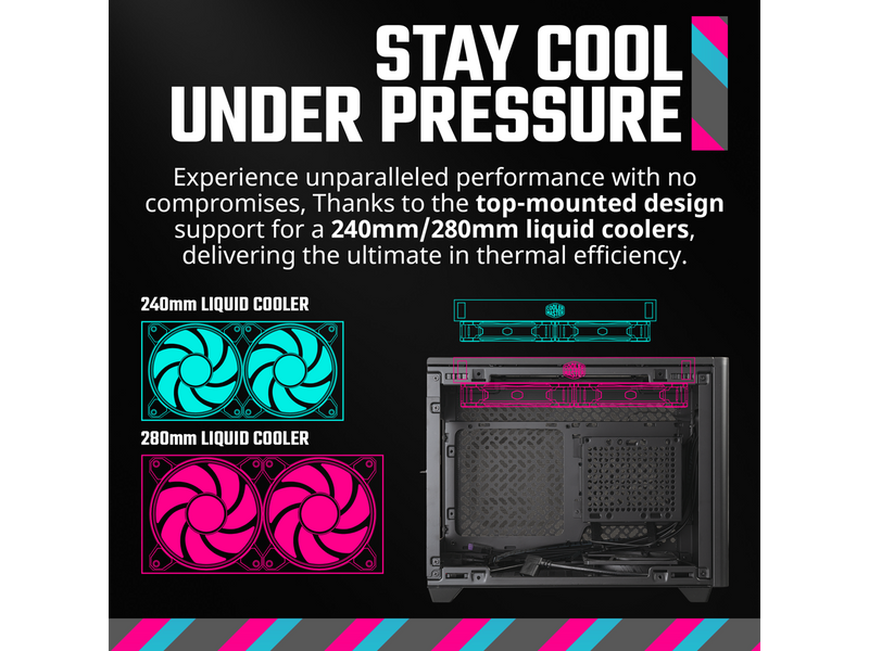 Cooler Master NR200P V2 Mini-ITX 18L PC Case, Top-Mount 240mm|280mm Liquid