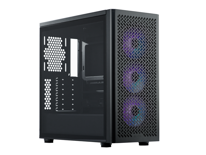 Cooler Master Elite 502 ATX High Airflow Minimalist PC Case, 410mm GPU Max,