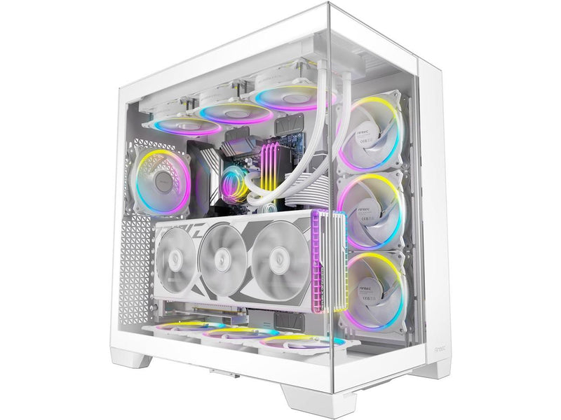 Antec C8 White, Fans not Included, RTX 40 Compatible, Dual-Chamber, tooless
