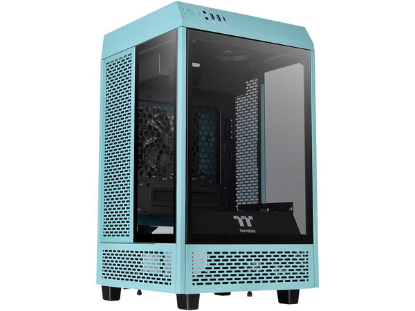 Thermaltake Tower 100 Turquoise Edition Tempered Glass Mini Tower Computer