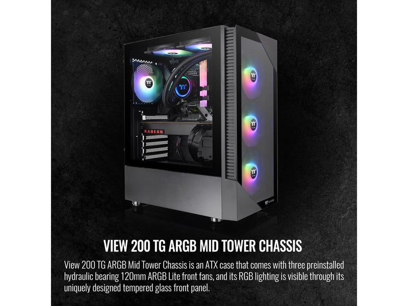 Thermaltake View Series View 200 TG ARGB Black SPCC Mid Tower Computer Cases