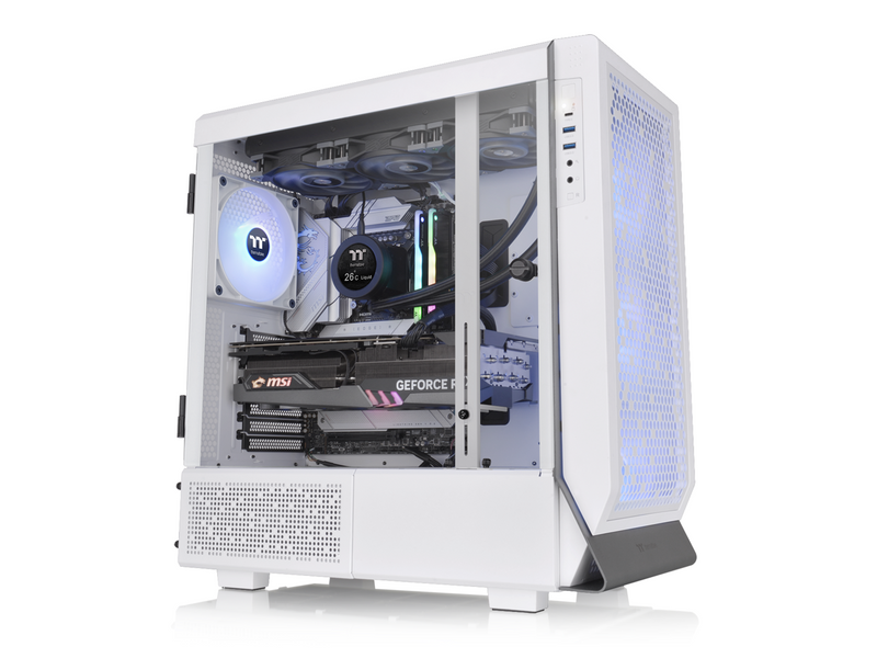 Thermaltake Ceres 500 Snow Edition Mid Tower E-ATX Computer Case with Tempered