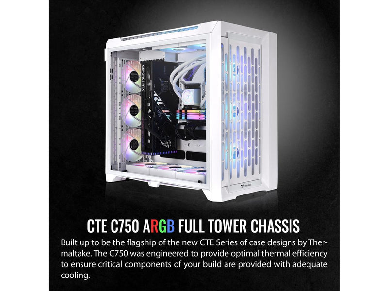 Thermaltake CTE C750 TG ARGB Snow E-ATX Full Tower with Centralized Thermal