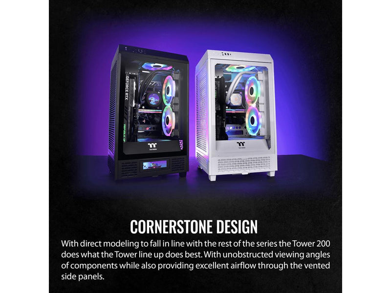 Thermaltake Tower 200 Snow Mini-ITX Computer Case; 2x140mm Pre-installed White