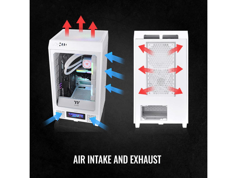Thermaltake Tower 200 Snow Mini-ITX Computer Case; 2x140mm Pre-installed White