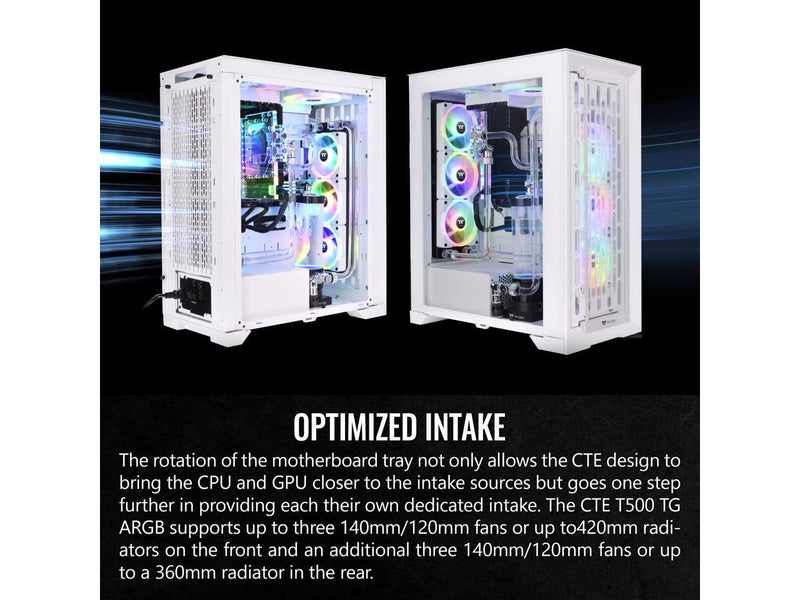 Thermaltake CTE T500 TG ARGB Snow E-ATX Full Tower with Centralized Thermal