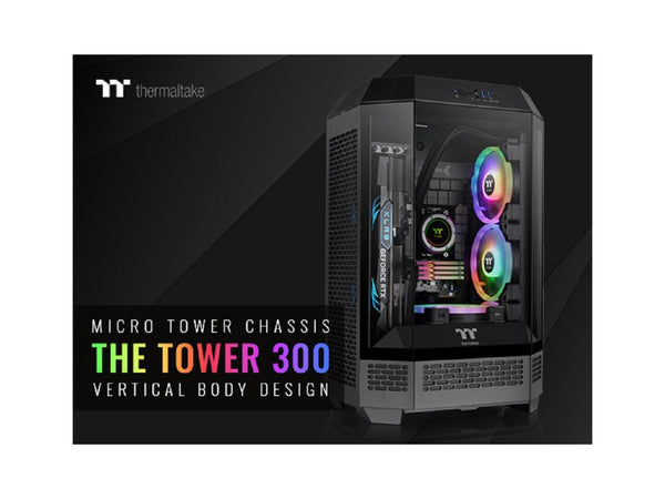 Thermaltake Tower 300 Black Micro-ATX Case; 2x140mm CT Fan Included; Support Up