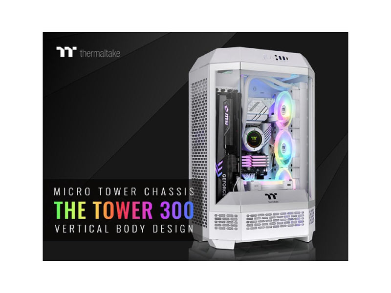 Thermaltake Tower 300 Snow Micro-ATX Case; 2x140mm CT Fan Included; Support Up