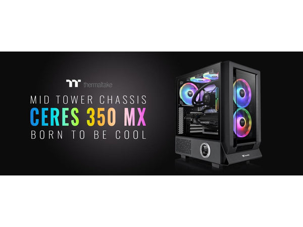 Thermaltake Ceres 350 MX Black Mid Tower ATX Case; 3 Pre-installed ARGB Fans;