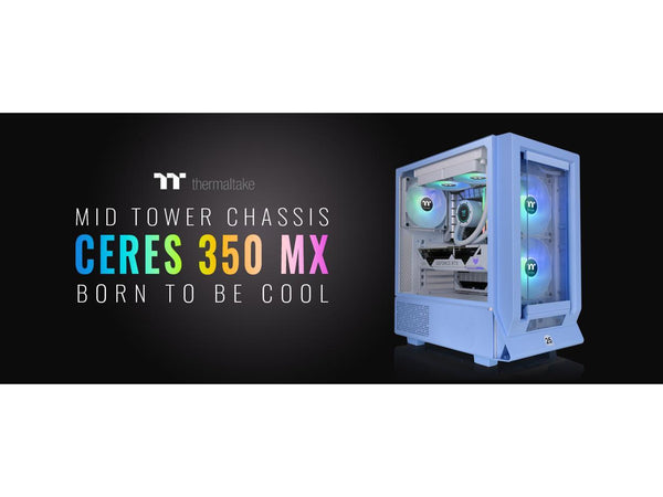 Thermaltake Ceres 350 MX Hydrangea Blue Mid Tower ATX Case; 3 Pre-installed ARGB