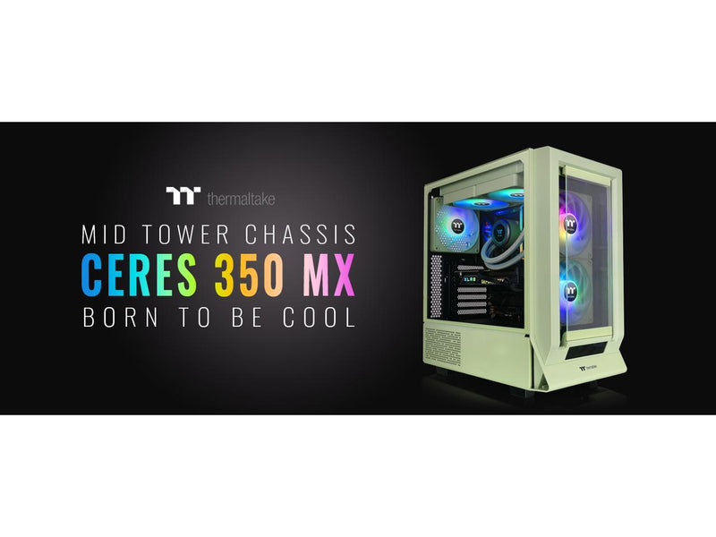 Thermaltake Ceres 350 MX Matcha Green Mid Tower ATX Case; 3 Pre-installed ARGB