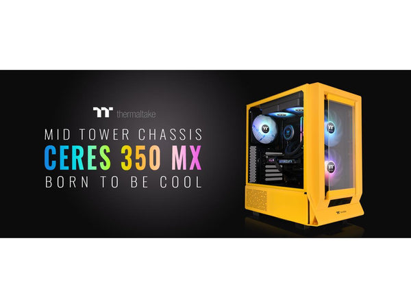 Thermaltake Ceres 350 MX Bumblebee Mid Tower ATX Case; 3 Pre-installed ARGB