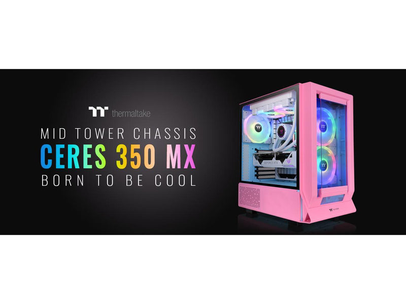 Thermaltake Ceres 350 MX Bubble Pink Mid Tower ATX Case; 3 Pre-installed ARGB