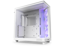 NZXT H6 FLOW RGB Compact Dual-Chamber Mid-Tower Airflow Case, White, CC-H61FW-R1