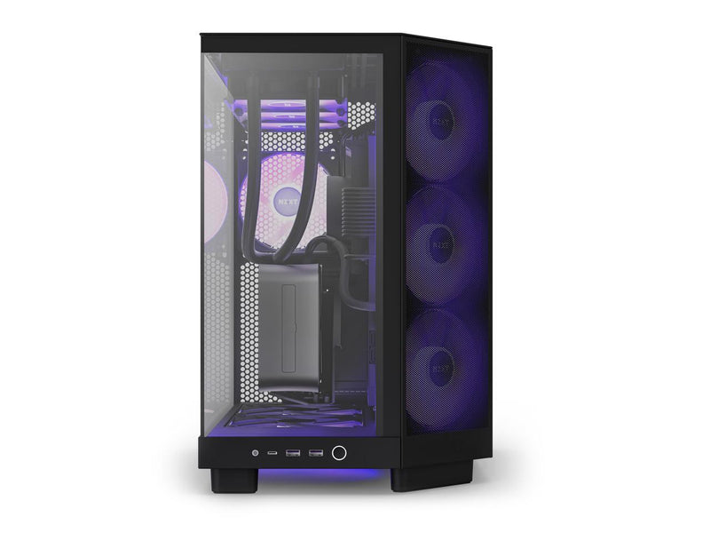 NZXT H6 FLOW RGB Compact Dual-Chamber Mid-Tower Airflow Case, Black, CC-H61FB-R1