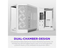 H6 RGB+ (2026) Compact Dual-chamber ATX Case - All White