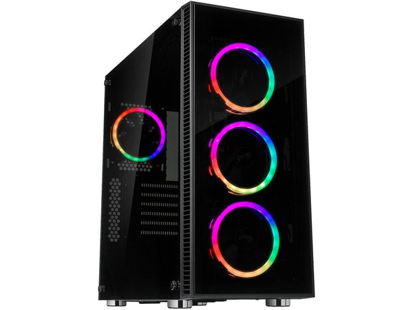 Rosewill ATX Mid Tower Gaming PC Computer Case 3 Sided Tempered Glass