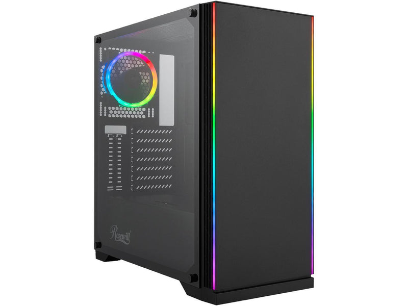 Rosewill ZIRCON I ATX Mid Tower Gaming PC Computer Case with RGB Fan & LED Light