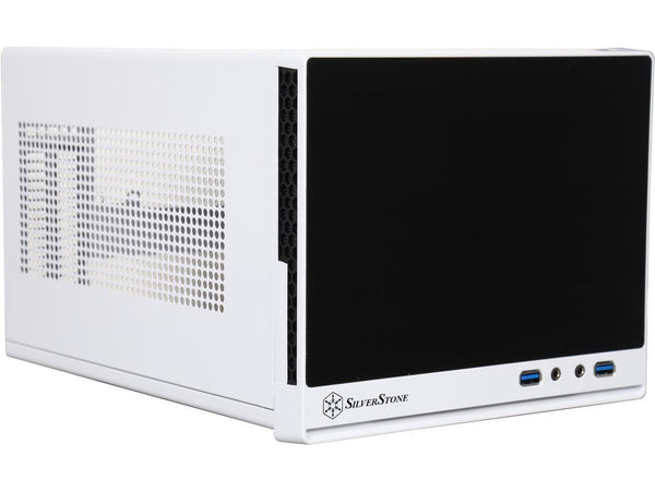 SilverStone SG13WB-Q Black / White Plastic front panel with faux aluminum