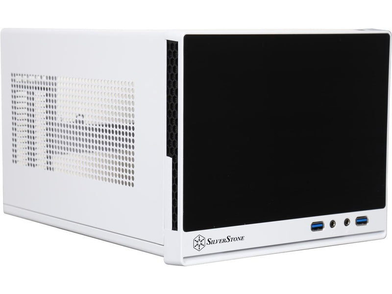 SilverStone SG13WB-Q Black / White Plastic front panel with faux aluminum