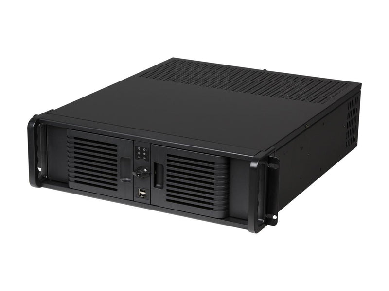 iStarUSA 3U Stylish Zinc-Coated Steel Rackmount Server Chassis Front-Mounted ATX