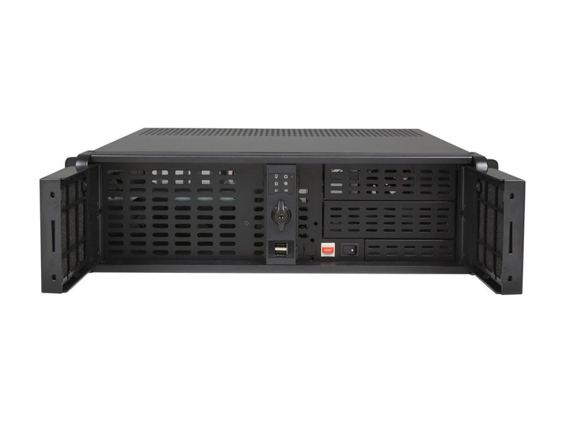 iStarUSA 3U Stylish Zinc-Coated Steel Rackmount Server Chassis Front-Mounted ATX