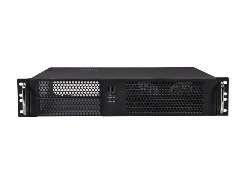 iStarUSA D-214-MATX Black Steel 2U Rackmount Chassis 2 External 5.25" Drive Bays