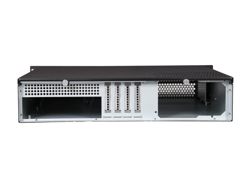iStarUSA D-214-MATX Black Steel 2U Rackmount Chassis 2 External 5.25" Drive Bays