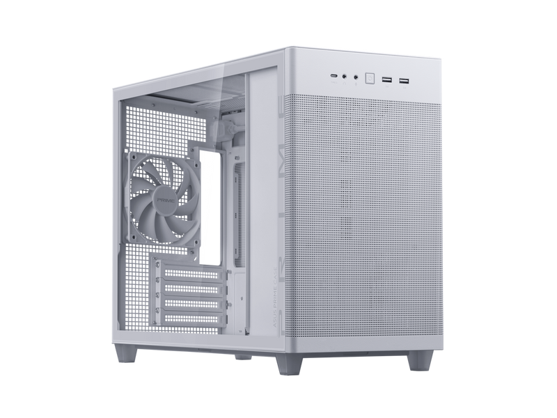 ASUS Prime AP201 White MicroATX Tempered Glass Edition Supports Graphics Cards