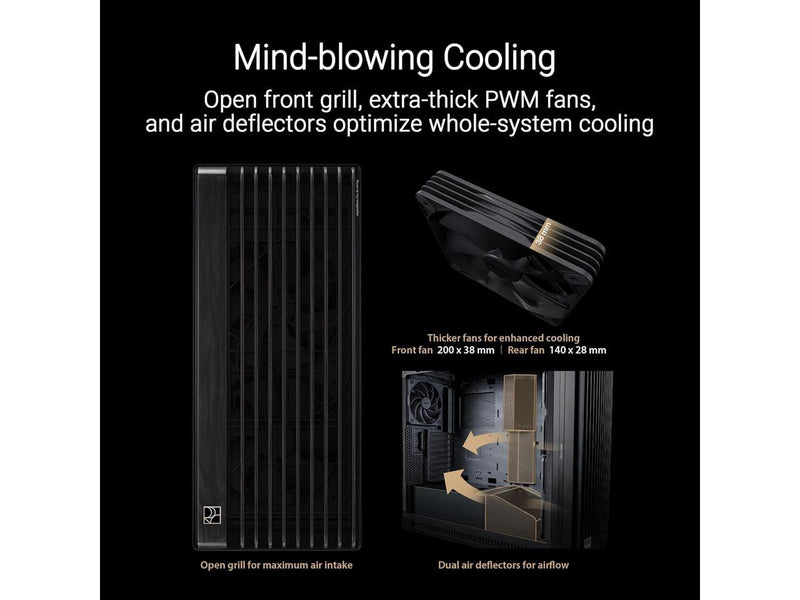 ASUS PA602 Black Steel/ABS Plastic/Wood/Tempered Glass Micro ATX Mid Tower