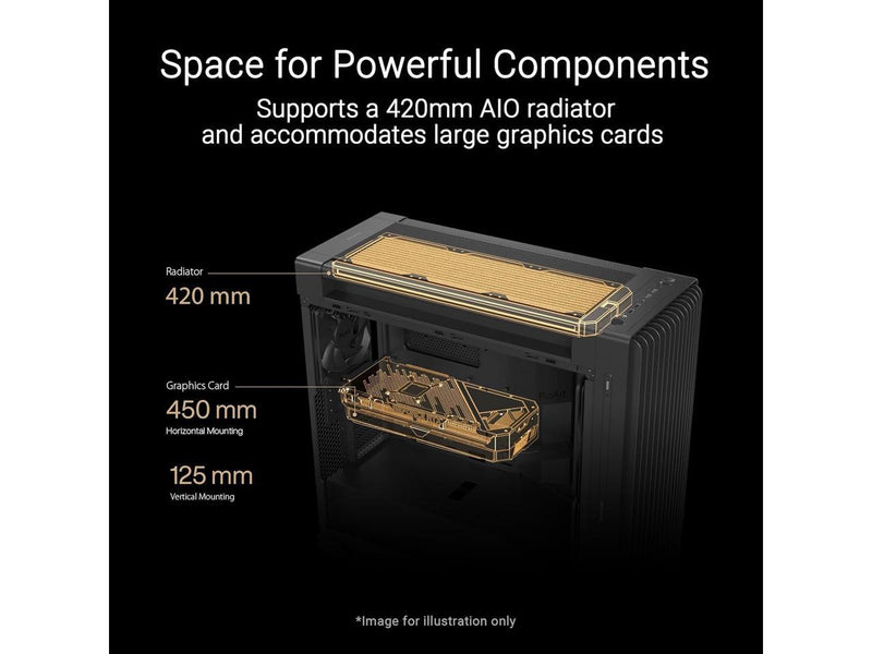 ASUS PA602 Black Steel/ABS Plastic/Wood/Tempered Glass Micro ATX Mid Tower