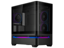ASUS Prime AP202 ARGB Black mATX case with fully tempered curved glass, supports