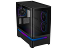 ASUS Prime AP202 ARGB Black mATX case with fully tempered curved glass, supports