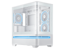 ASUS Prime AP202 ARGB White mATX case with fully tempered curved glass, supports