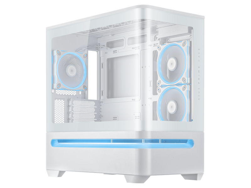 ASUS Prime AP202 ARGB White mATX case with fully tempered curved glass, supports