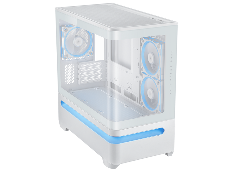 ASUS Prime AP202 ARGB White mATX case with fully tempered curved glass, supports