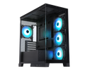 Sama AR01-RGB-BK Black Dual USB3.0 and Type C, Dual Tempered Glass Micro -ATX