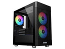 Sama ARGB-Q5-BK Black USB3.0 Tempered Glass Micro ATX Tower Gaming Computer Case