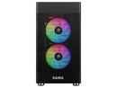 Sama ARGB-Q5-BK Black USB3.0 Tempered Glass Micro ATX Tower Gaming Computer Case