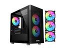 Sama ARGB-Q5-BK Black USB3.0 Tempered Glass Micro ATX Tower Gaming Computer Case