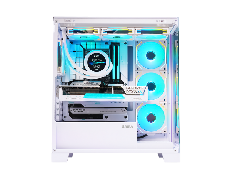 Sama Neview 2351 White Dual USB3.0 and Type C Tempered Glass ATX Mid Tower