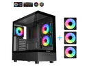 Sama Neview 4361 Black Dual USB3.0 and Type C Tempered Glass ATX Mid Tower