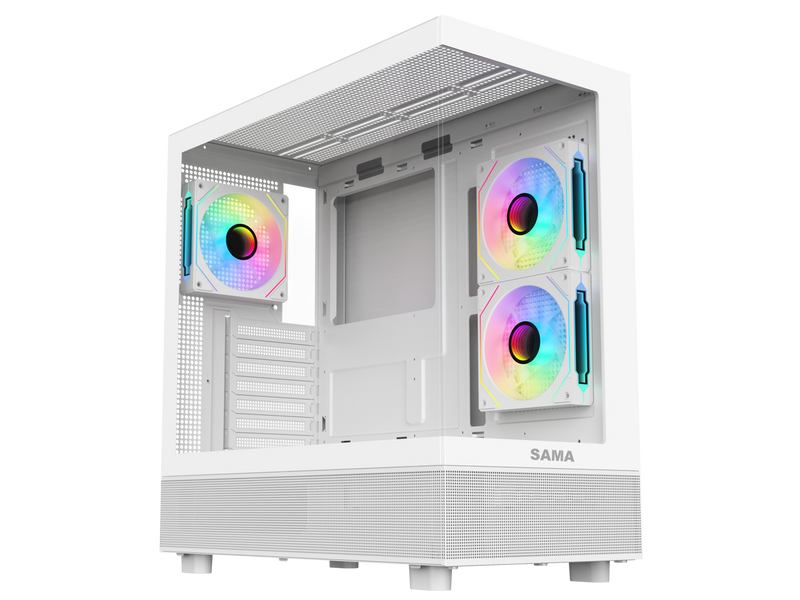 Sama Neview 4361 White Dual USB3.0 and Type C Tempered Glass ATX Mid Tower