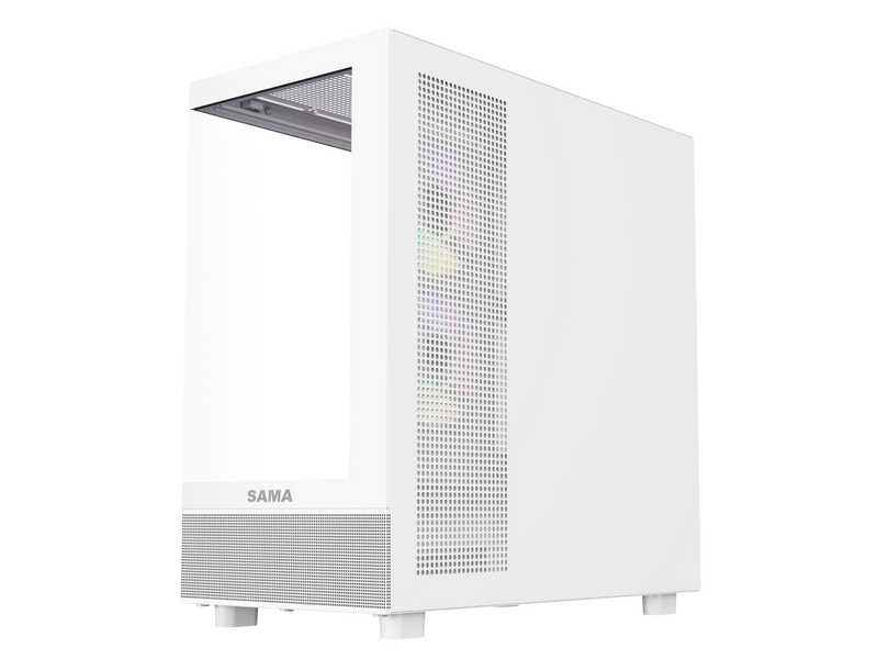 Sama Neview 4361 White Dual USB3.0 and Type C Tempered Glass ATX Mid Tower